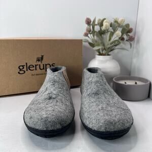 Glerups Wool Slip-on Felt Shoes With Rubber Sole Gray Men's 12/EU 46 Tried on